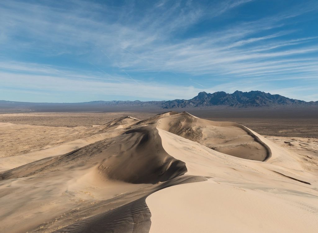 Open desert running to the hills